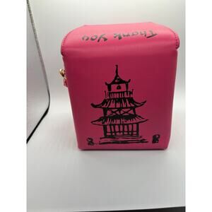 Pink Chinese Takeout Box Purse – Pagoda Print Novelty Bag